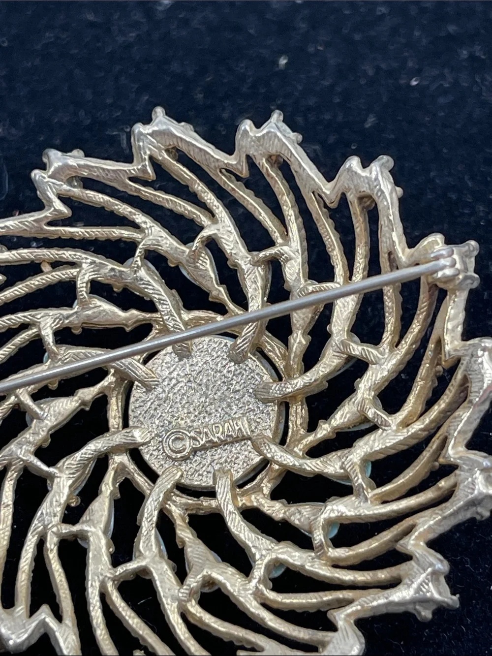 Sarah Coventry Azure Skies Pinwheel Brooch from 1973